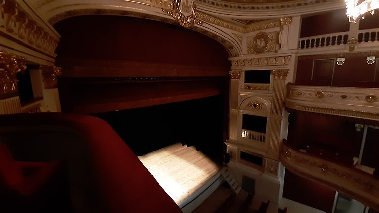 Bildvy från sittplats på Kalmar Teater