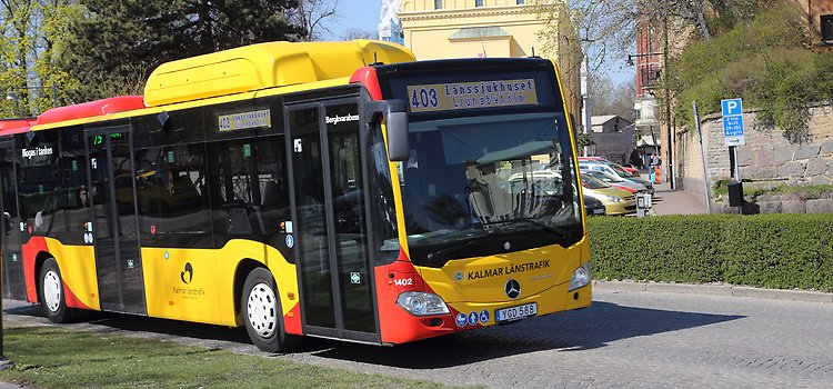Buss i centrala Kalmar.