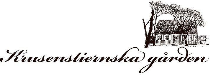 Svartvit logotype för Krusenstiernska gården