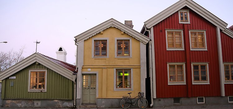 Tripp trapp trull-husen på Fiskaregatan i Kalmar.